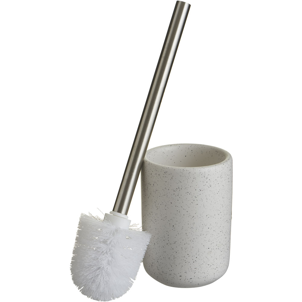 Wilko Cream Speckled Toilet Brush Holder Image 1