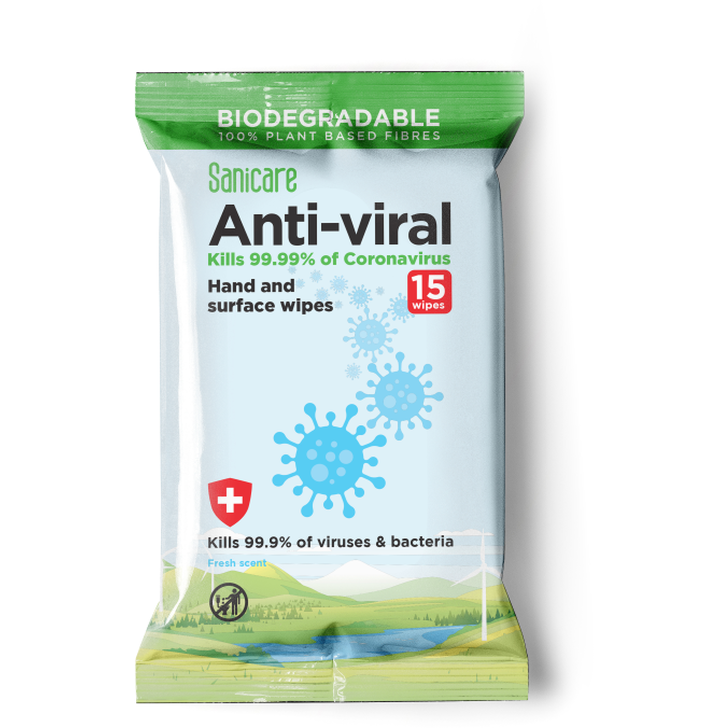Sanicare Biodegradable Wipes - 15 Image