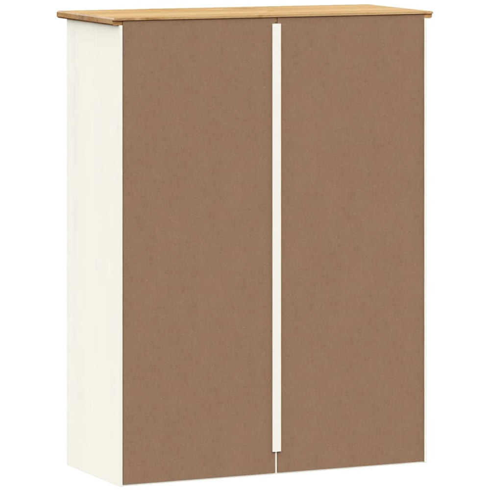 vidaXL 2 Door White Solid Wood Pine Dresser Top Storage Unit Image 6