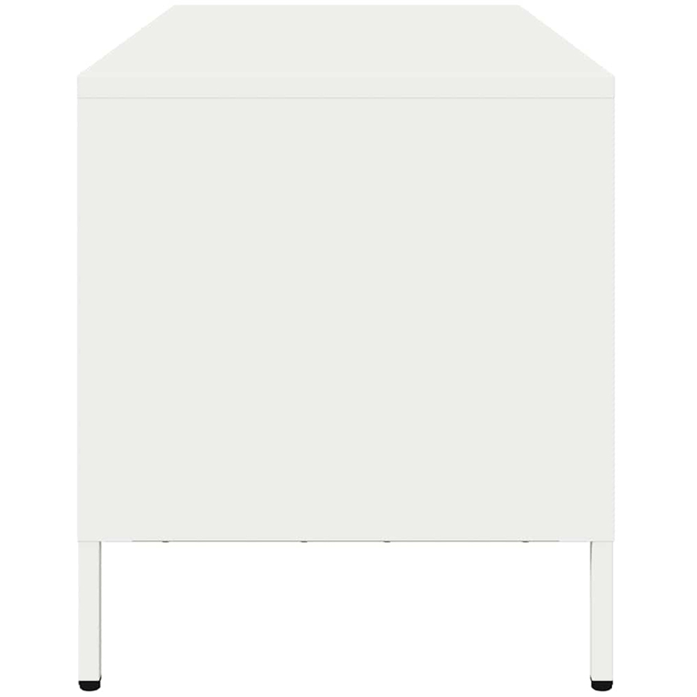 vidaXL 2 Drawer 2 Shelf White Steel Industrial Style TV Cabinet Image 5