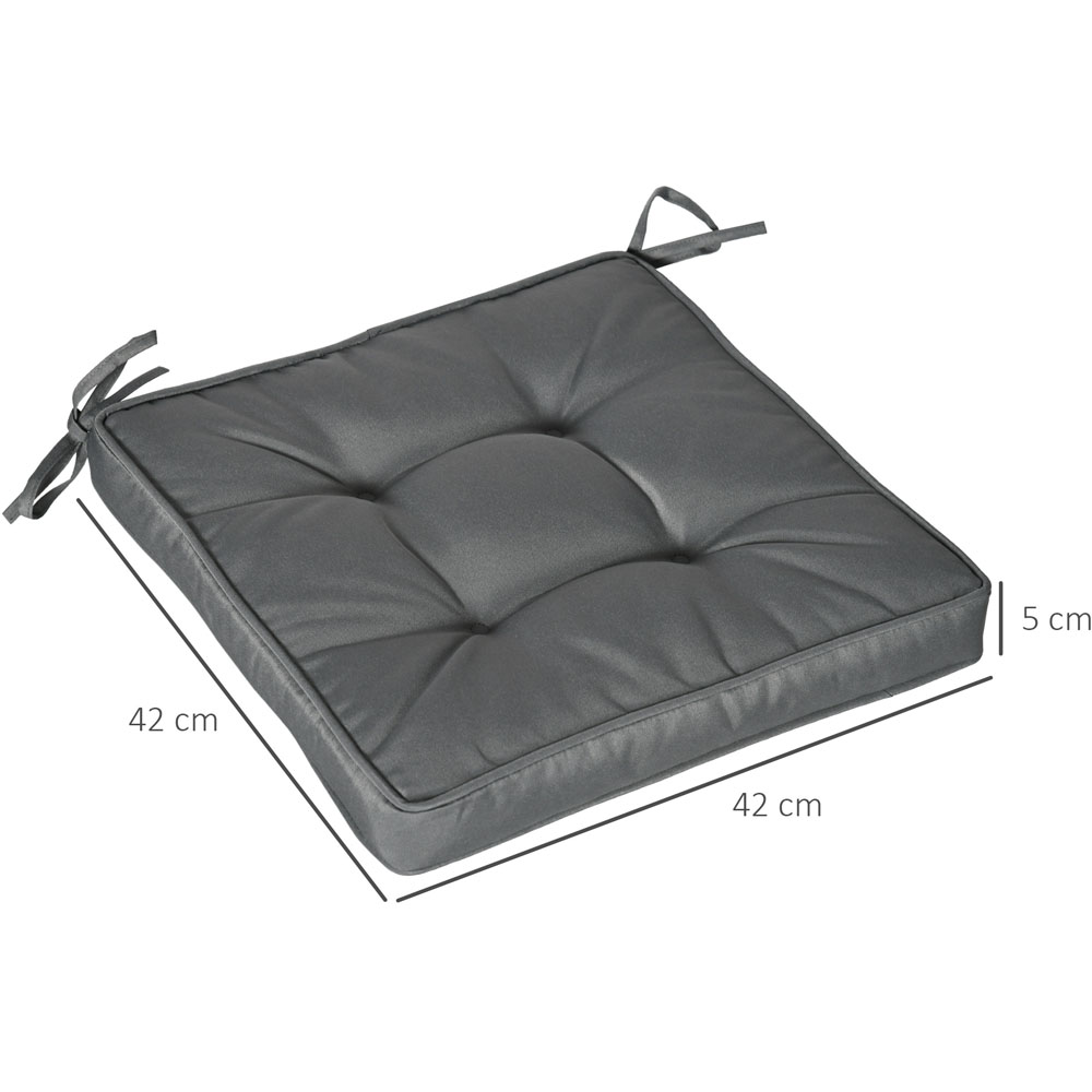 Outsunny Grey Garden Seat Cushion 42 x 42cm Image 5