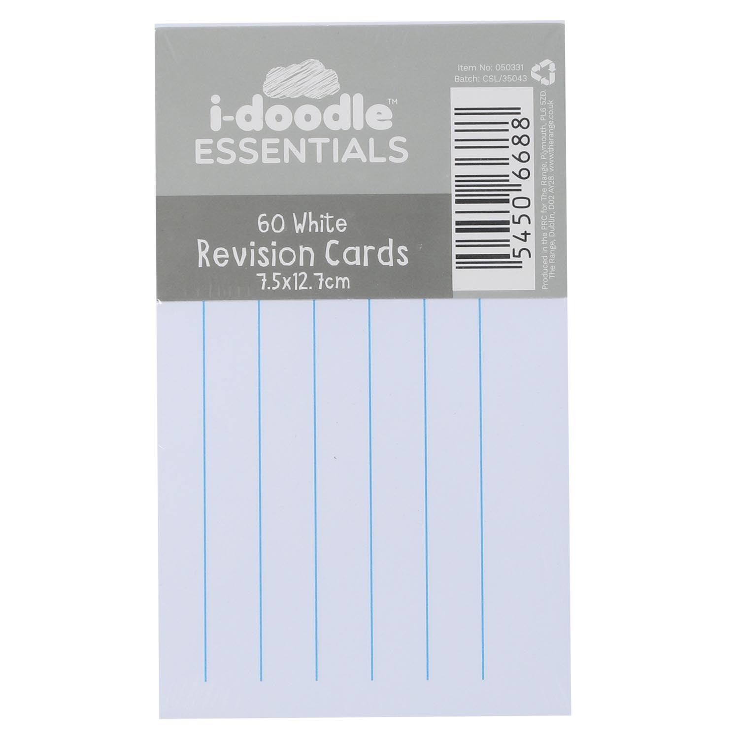 Pack of 60 Revision Cards White Image
