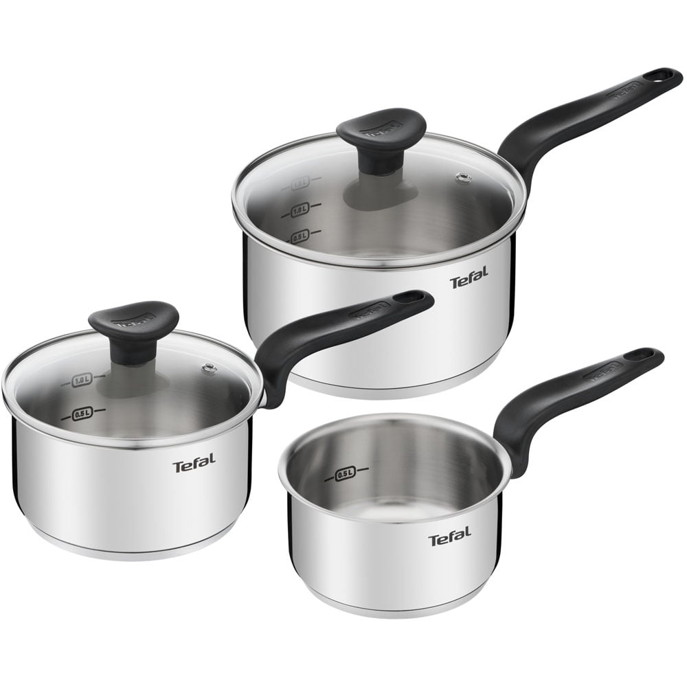 Tefal Primary 3 Piece Saucepan Set Image 1