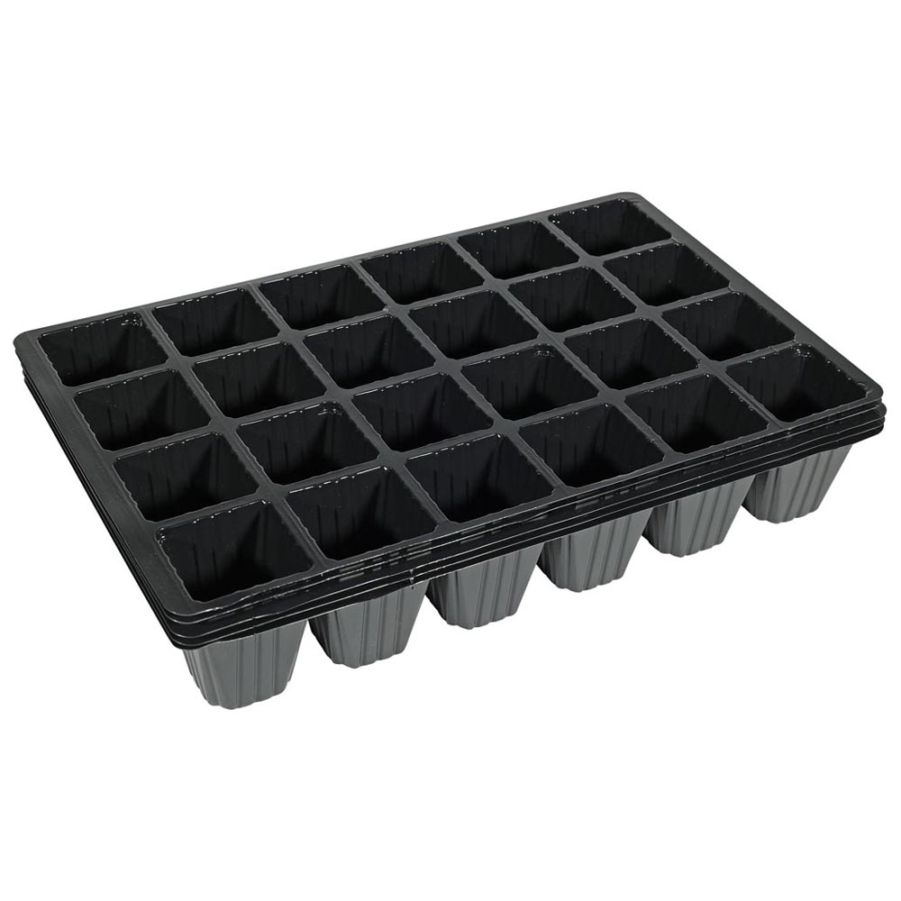 Wilko Black Seed Tray 24 Inserts 5 Pack Image 2