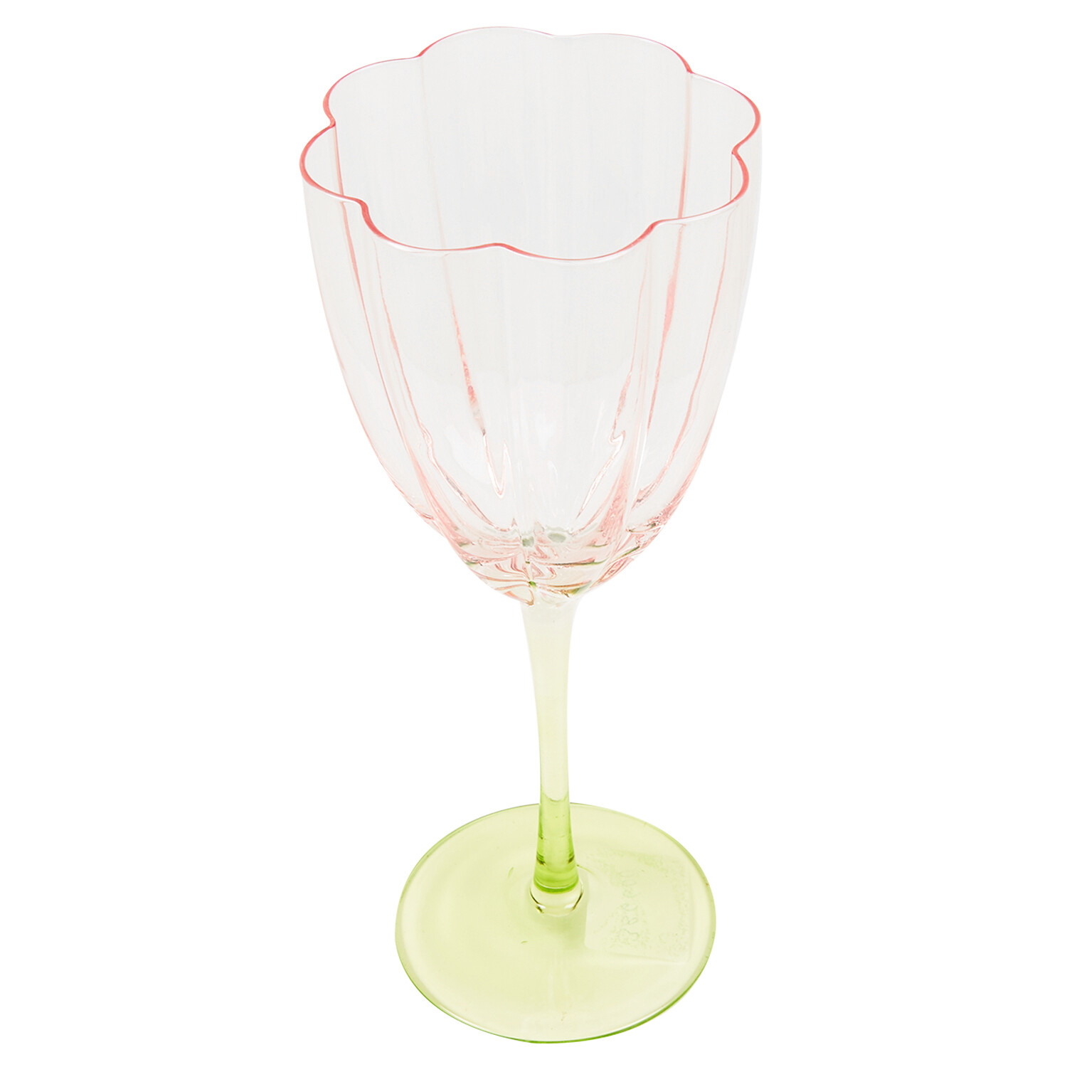 Flower Wine Glass - Pink and Green Image 3