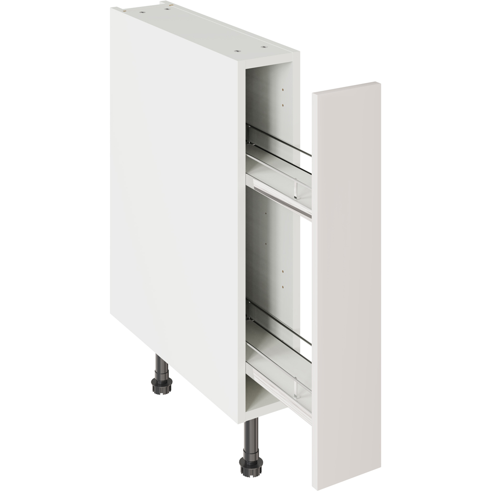 Kitchen Kit Slab Matt Light Grey Pull Out Base Kitchen Cabinet Flatpack 150mm Image 1