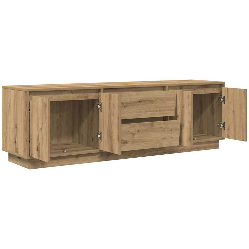 vidaXL 4 Door 2 Drawer Artisan Oak TV Cabinet with LED Light Image 6