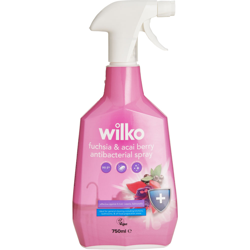 Wilko Fuchsia and Acai Berry Antibacterial Spray 750ml Image 1