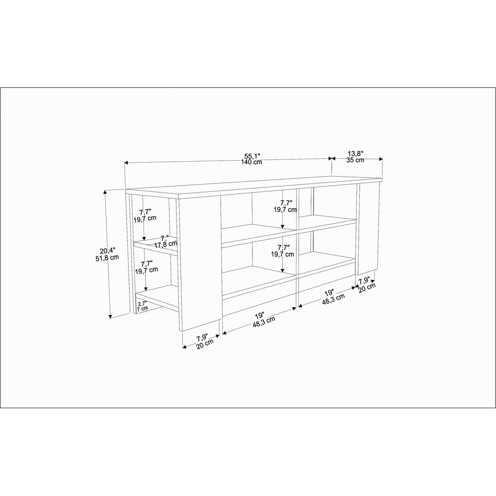 Decorotika Space 8 Shelf White TV Unit Image 6