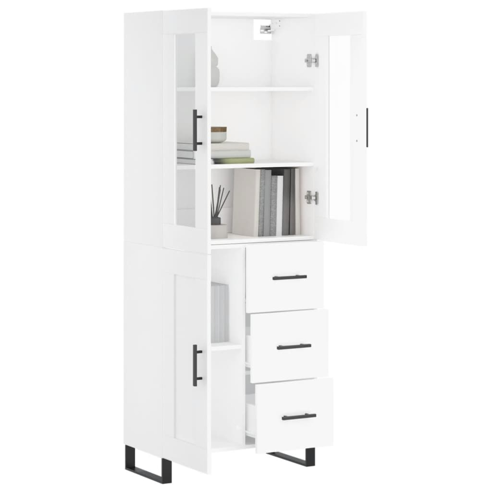 vidaXL 3 Door 3 Drawer White Highboard Image 3