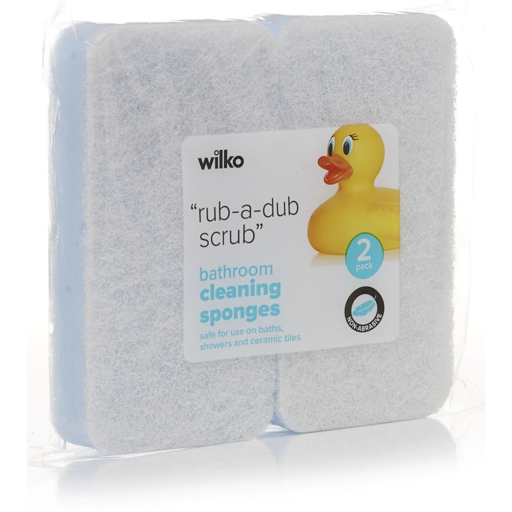 Wilko Bathroom Cleaning Sponge 2 pack Image 1