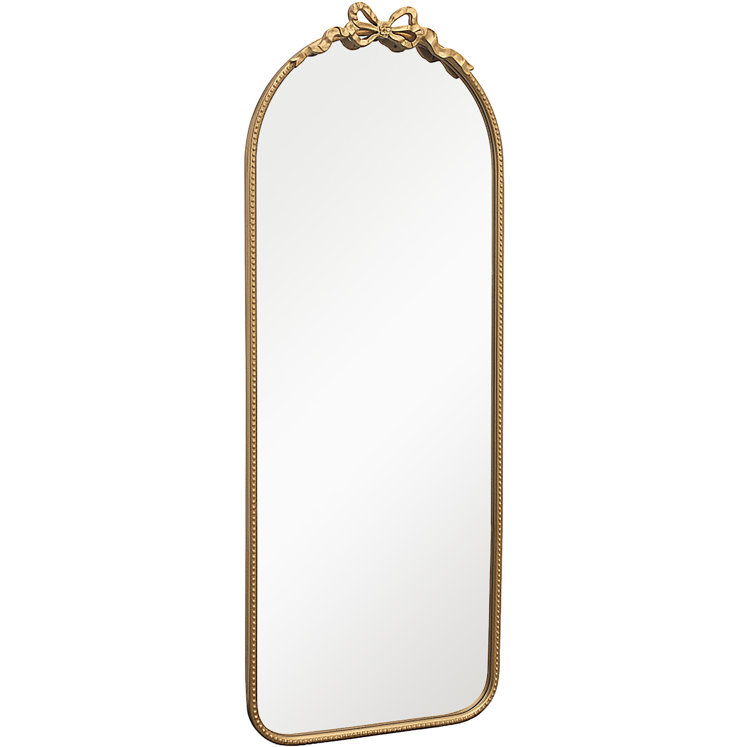 Bow Beaded Metal Dress Mirror Gold Image 5