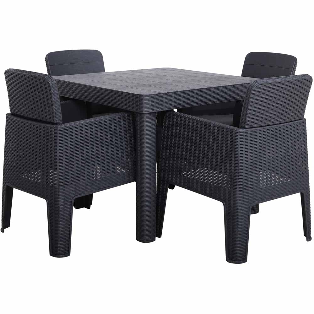 Royalcraft Faro 4 Seater Deluxe Square Dining Set Black Image 3