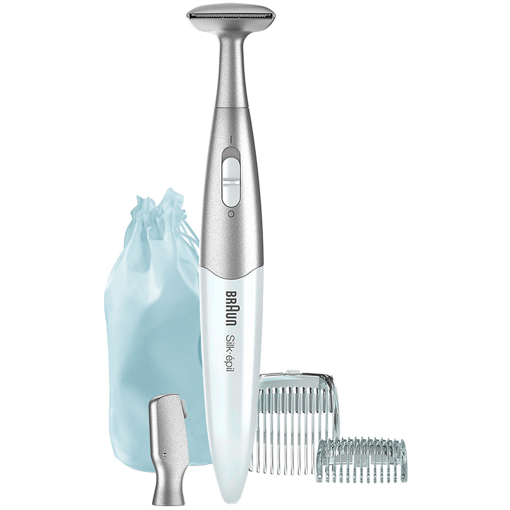 Braun Silk-épil White Cordless Bikini Trimmer with Pouch and Cleaning Brush Image 2