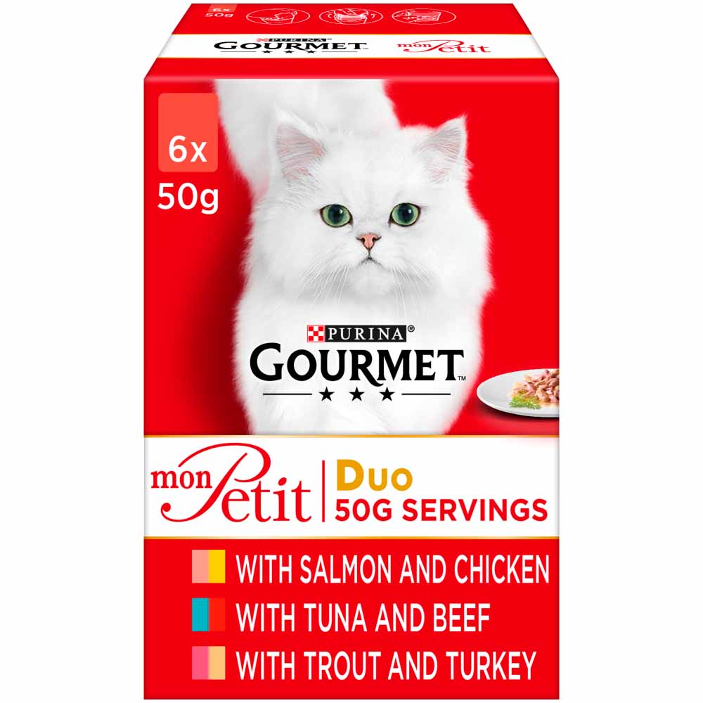 Gourmet Mon Petit Cat Food Pouches Duo Mixed 6 x 50g Image 1