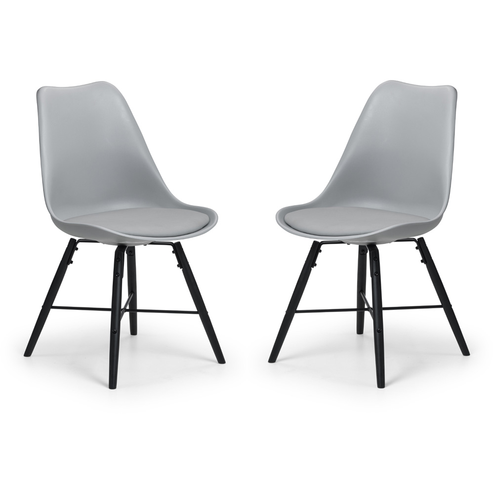 Julian Bowen Kari Set of 2 Grey and Black Dining Chair Image 2