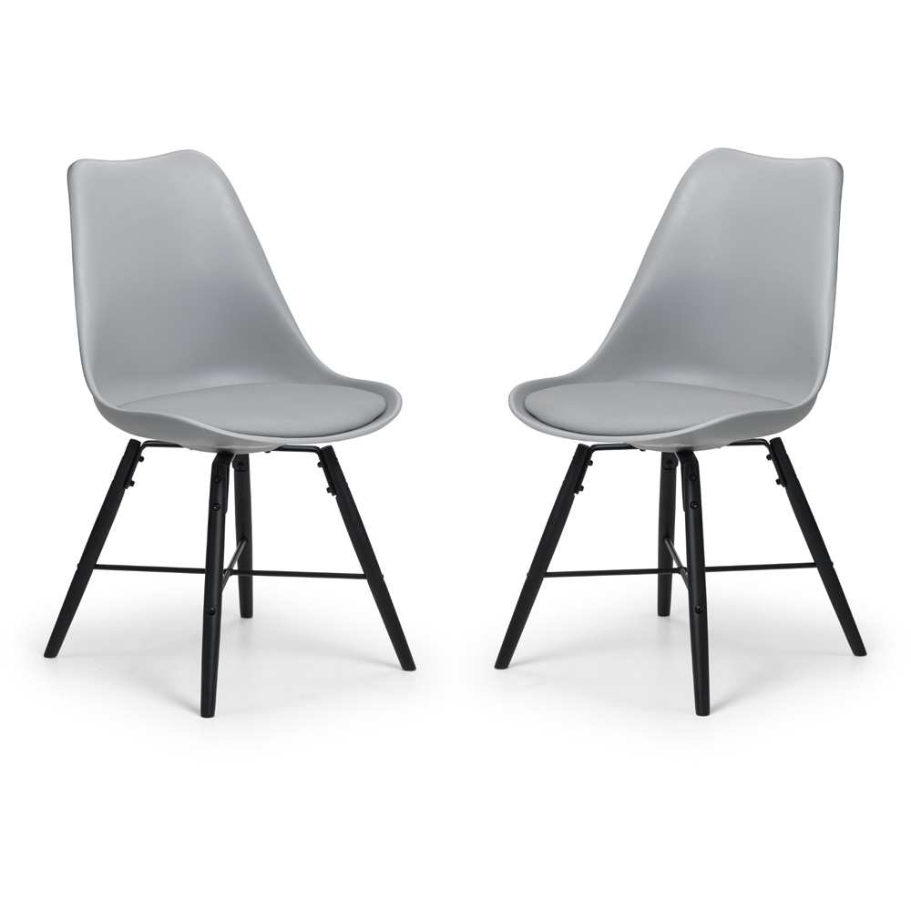 Julian Bowen Kari Set of 2 Grey and Black Dining Chair Image 2
