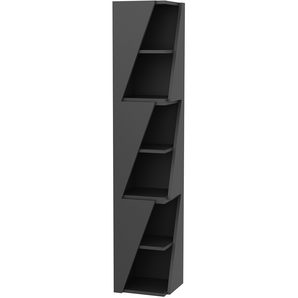Decorotika Arrow 6 Shelf Anthracite Corner Bookcase Image 3