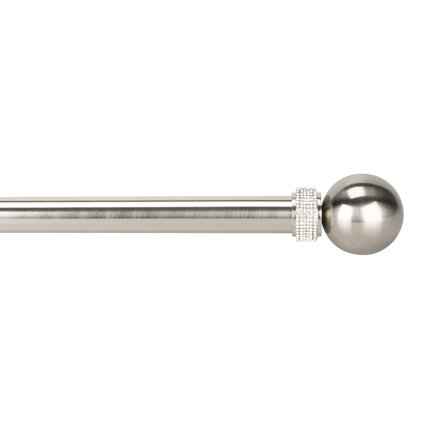 Sofia 120 to 210cm Extendable Satin Silver Curtain Pole Image