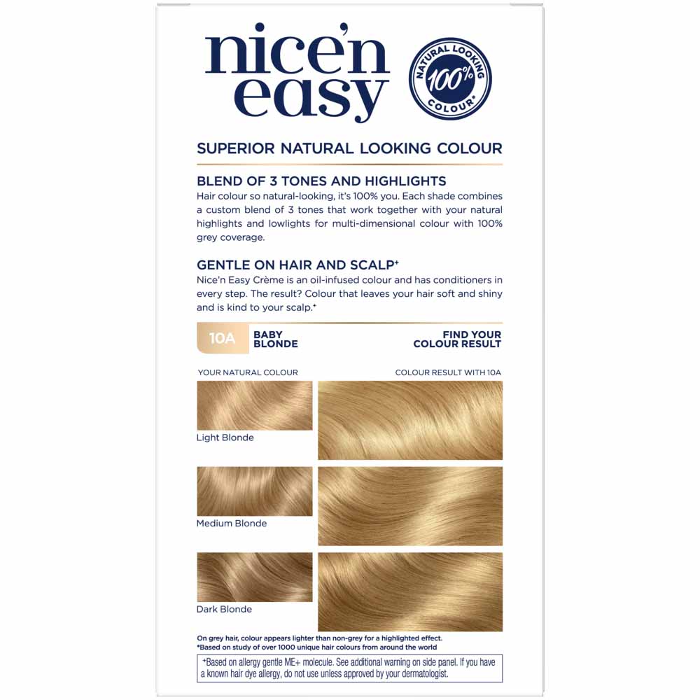 Clairol Nice'n Easy Baby Blonde 10A Permanent Hair  Dye Image 2