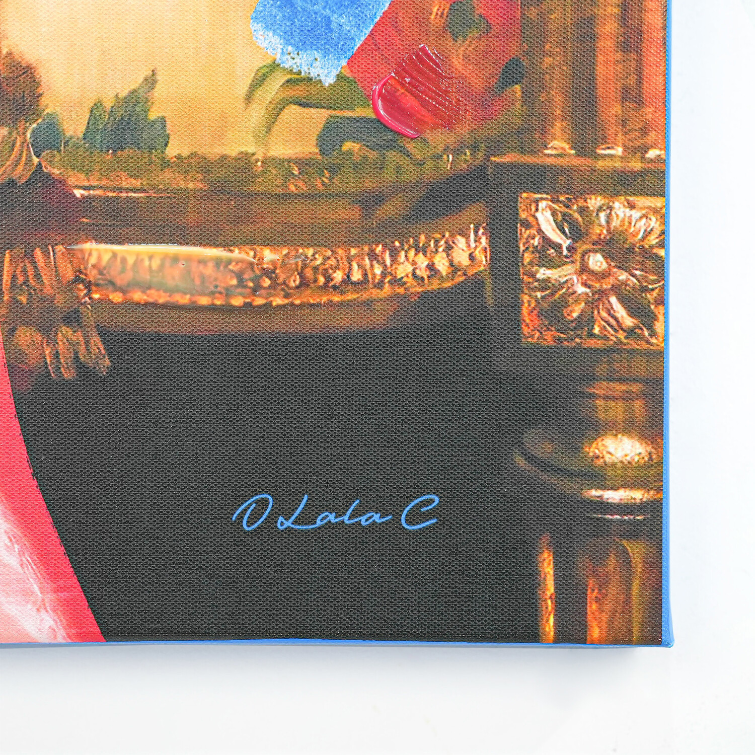 Not My Circus Vintage Hand Painted Canvas Red Image 4