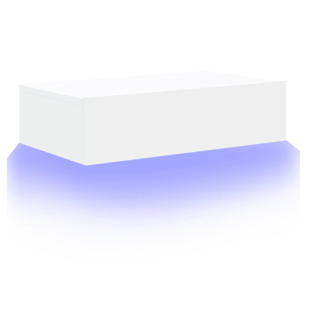 vidaXL Single Drawer White LED TV Cabinet Image 3