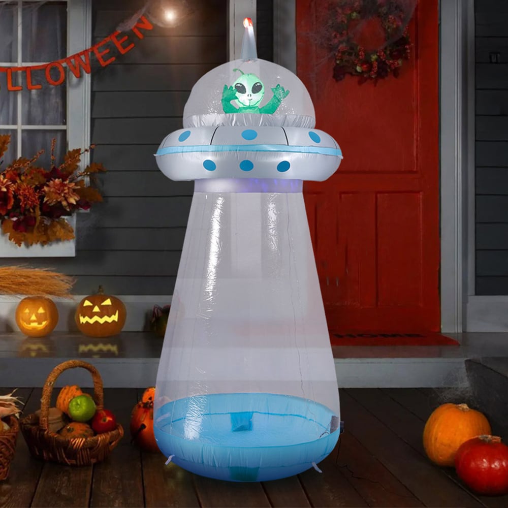 Living and Home Halloween Inflatable LED Giant UFO 6ft Image 2