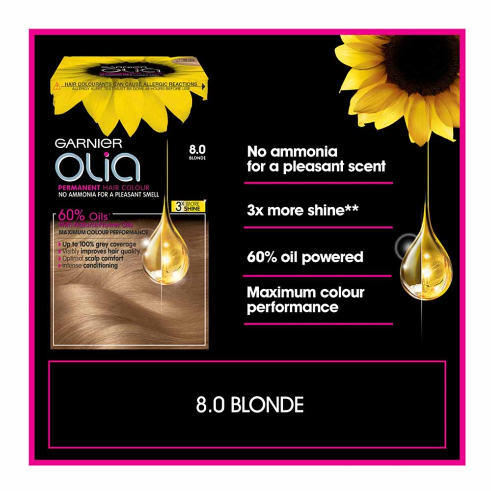 Garnier Olia 8.0 Blonde Permanent Hair Dye Image 3