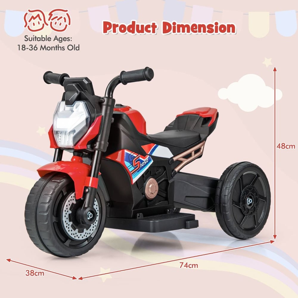 Costway Red Kids Ride On Motorcycle Image 9
