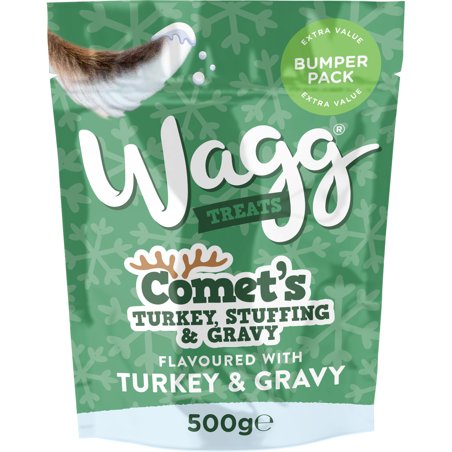 Wagg Treats with Turkey and Gravy 500g - Green Image 2