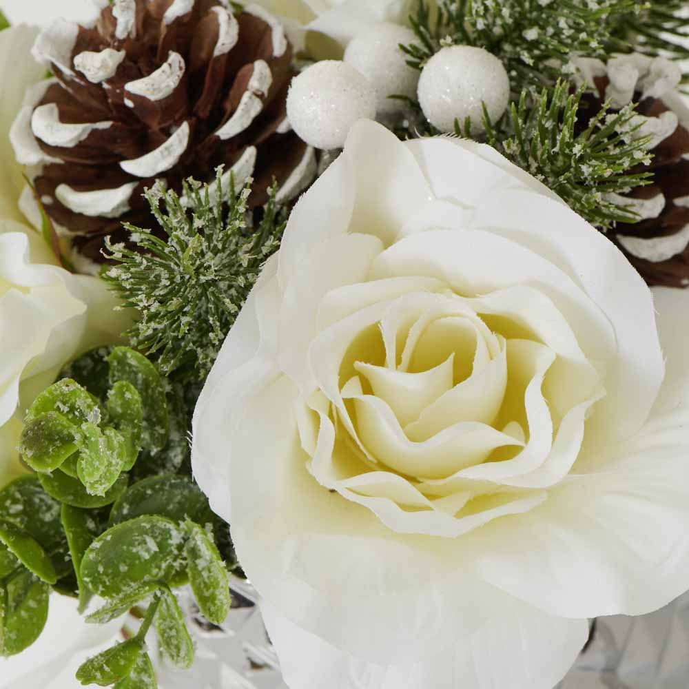 Wilko White Rose Xmas Floral in Vase Image 2