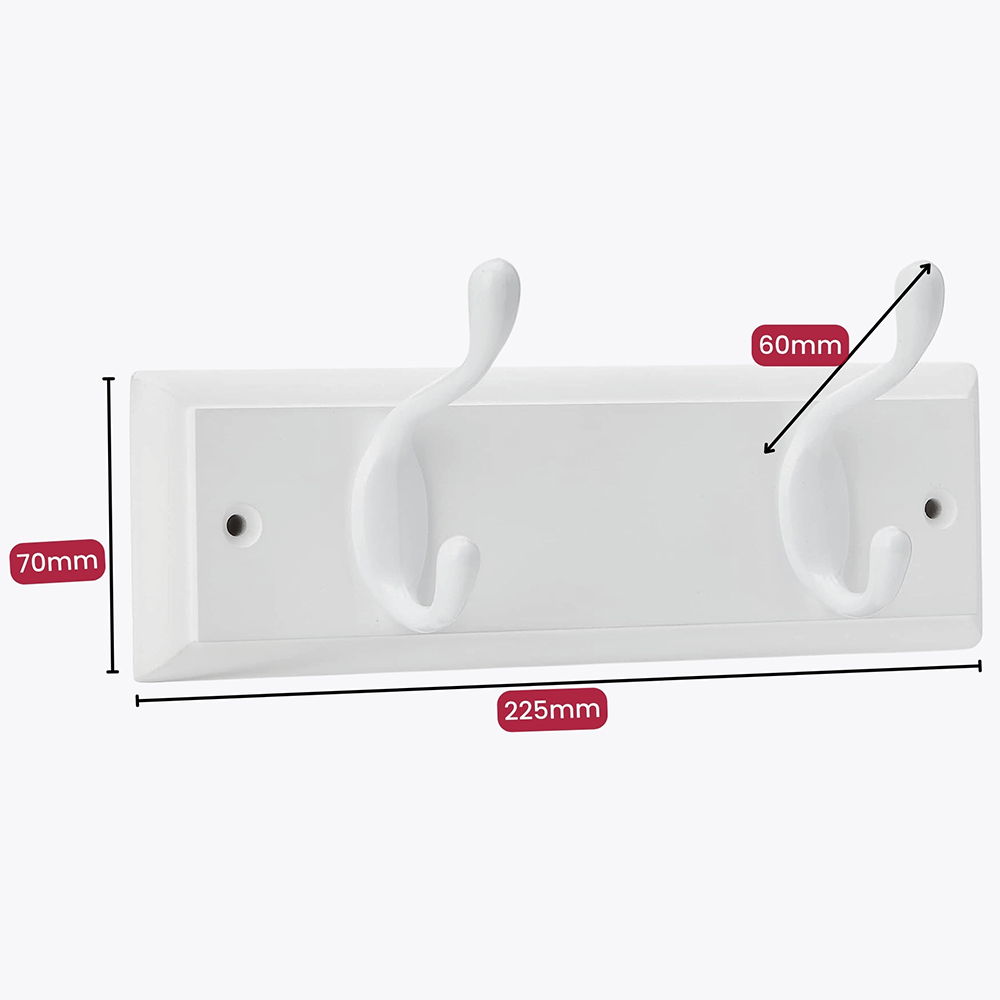 Headbourne White 2 Hook Coat Rail Image 5