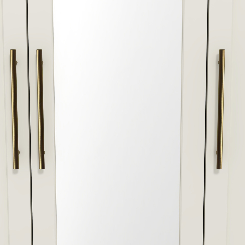 GFW Lyngford 3 Door Cream Mirrored Wardrobe Image 6