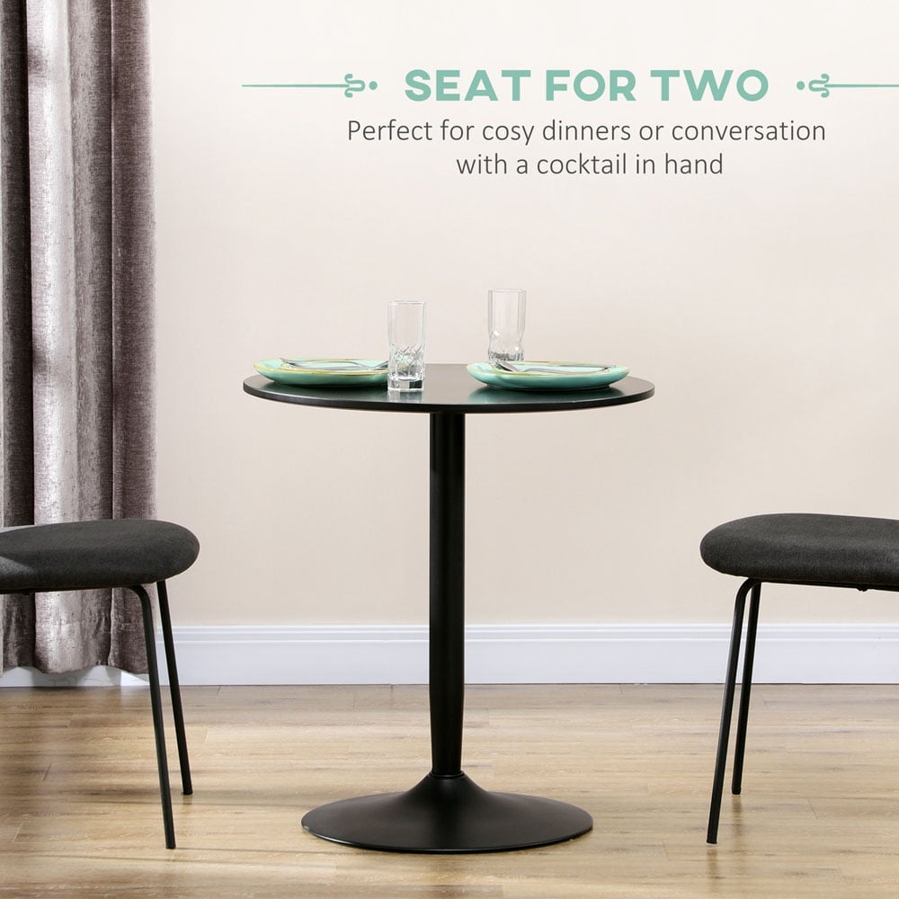Portland 2 Seater Round Dining Table Black Image 6