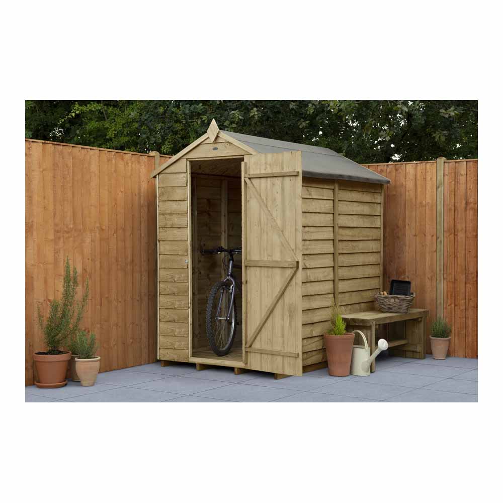 Forest Garden 6 x 4ft Overlap Pressure Treated Apex Shed Image 2