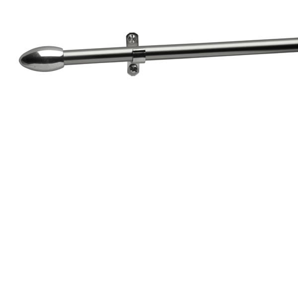 Wilko 120 - 215cm Silver Effect Cafe Rod Curtain Pole Image