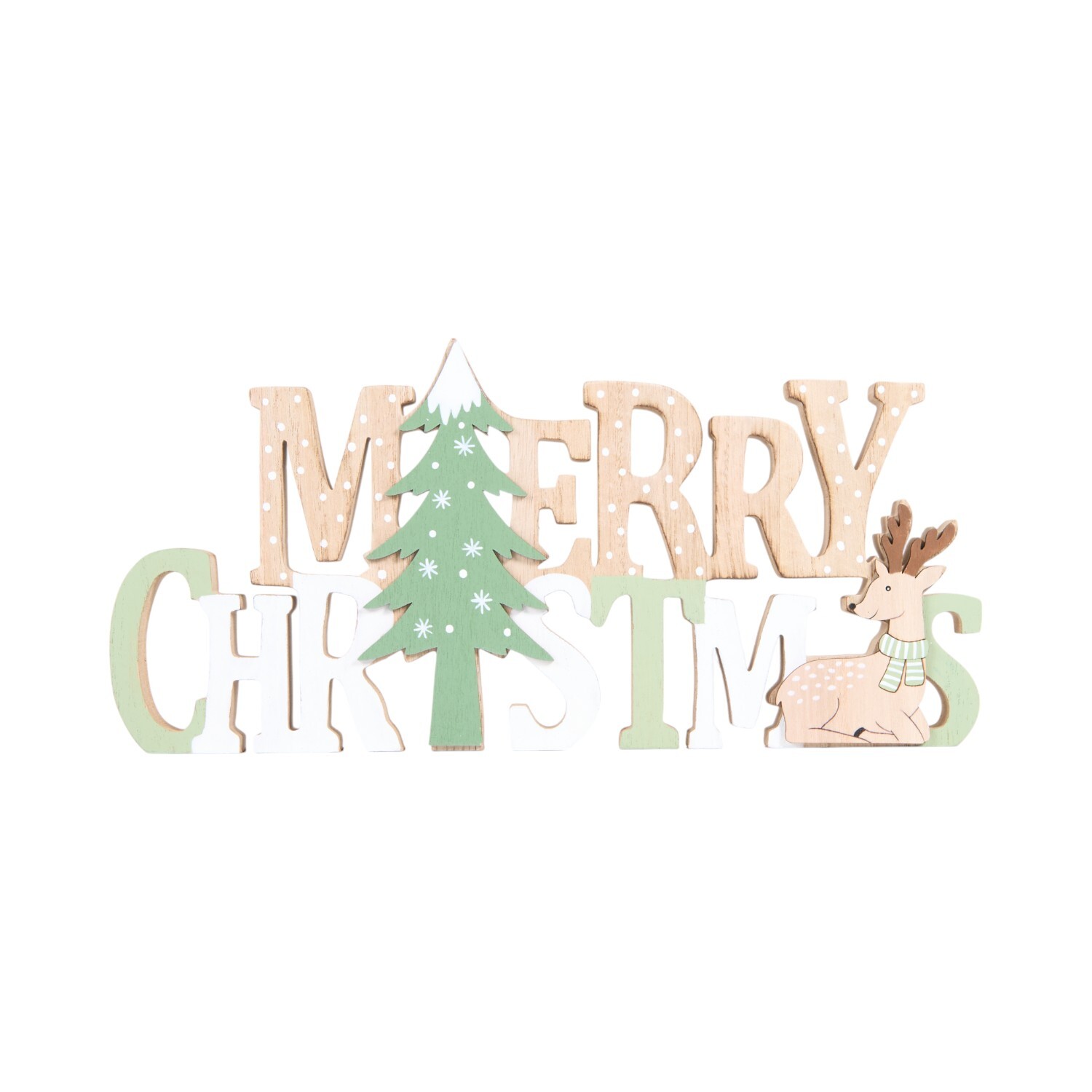 Wooden Merry Christmas Decoration Wood Image 2
