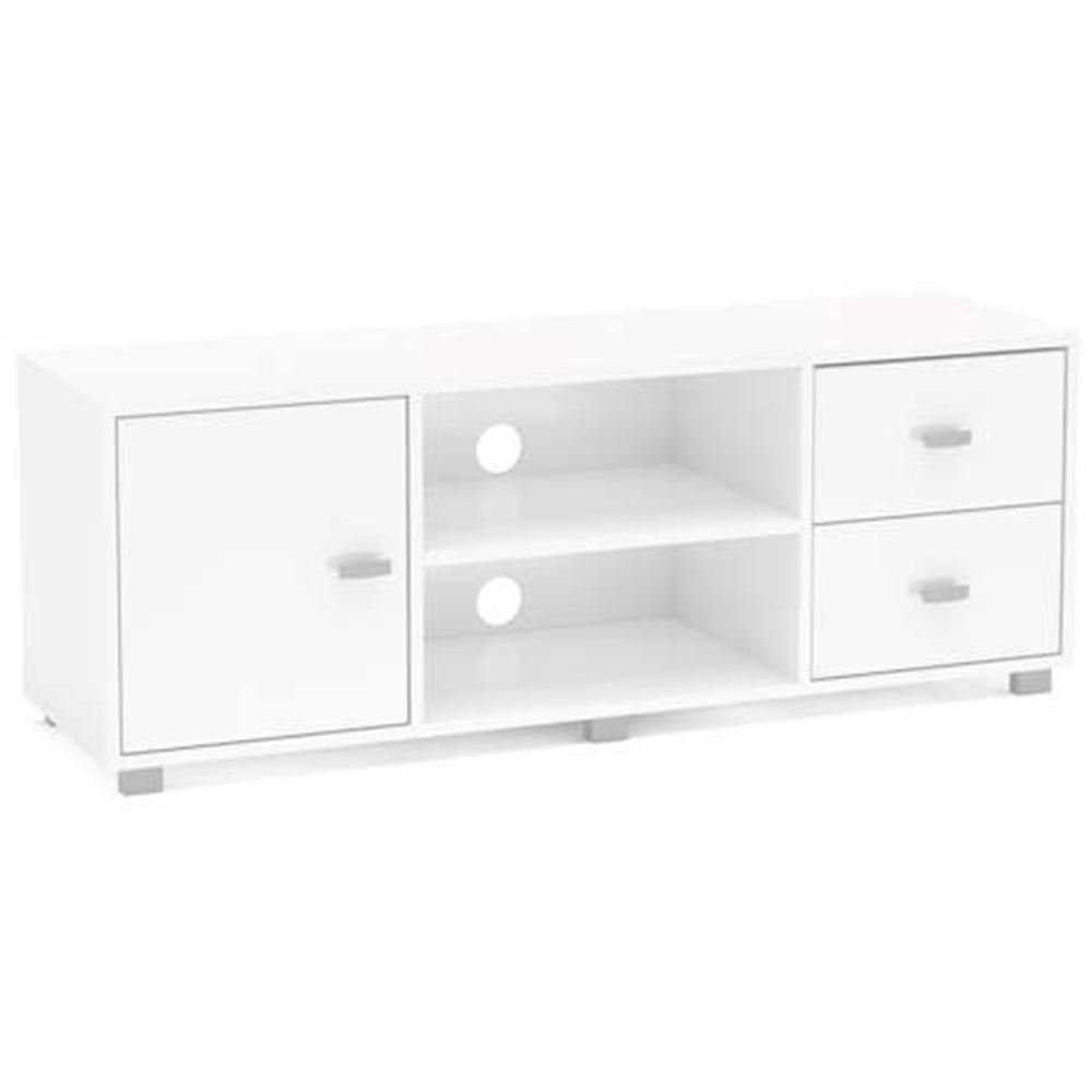 Covent Single Door 2 Drawer 2 Shelf White TV Unit Image 2