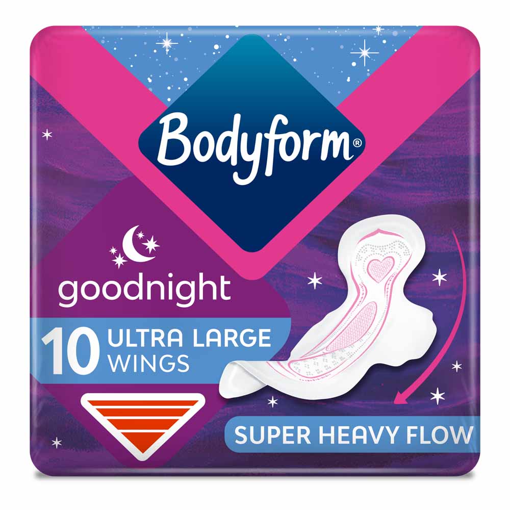 Bodyform Ultra Goodnight Sanitary Towels 10 pack Image 1