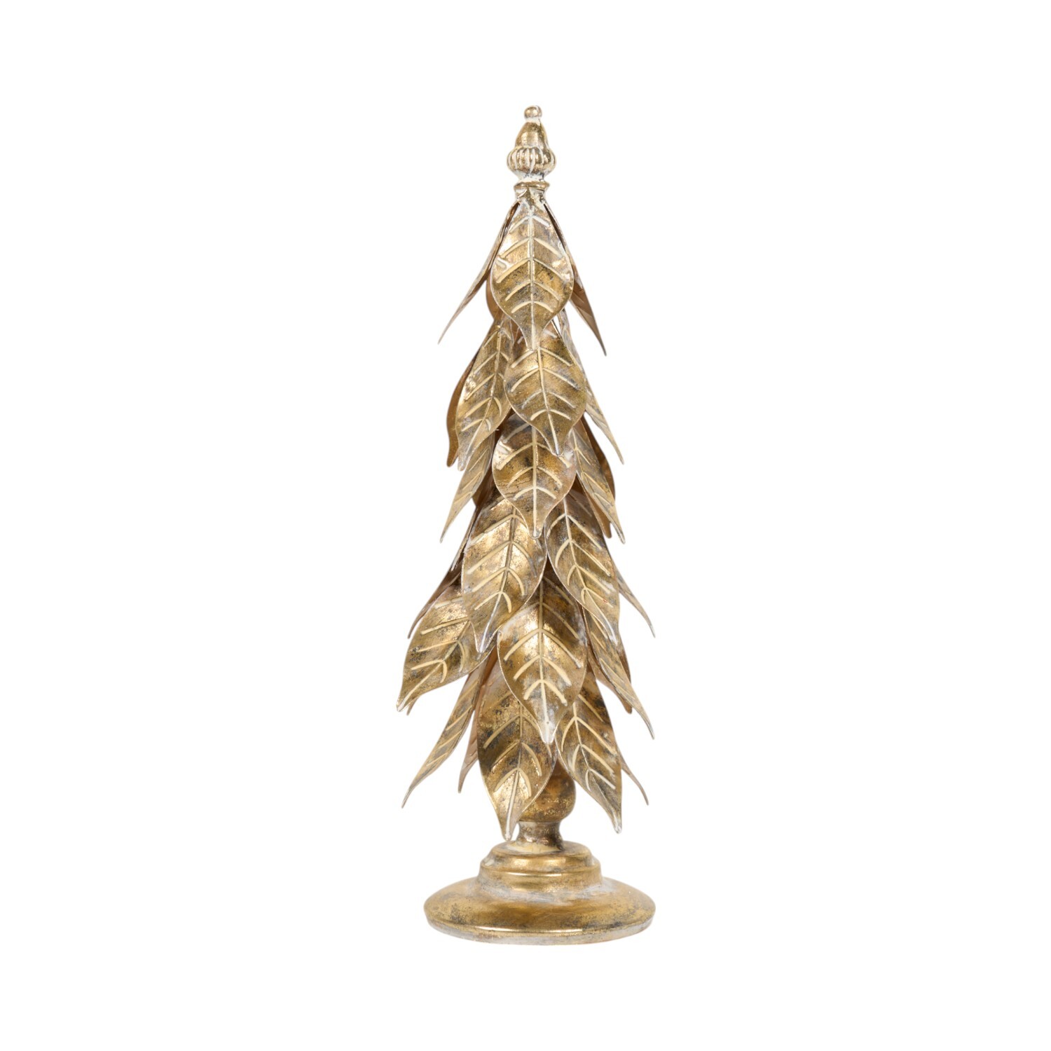 Gold Foiled Leafy Tree Standing Decoration Gold Image 1