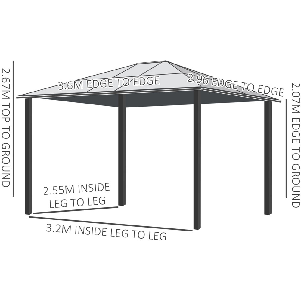 Outsunny 3 x 3.6m Hardtop Canopy Gazebo Image 5