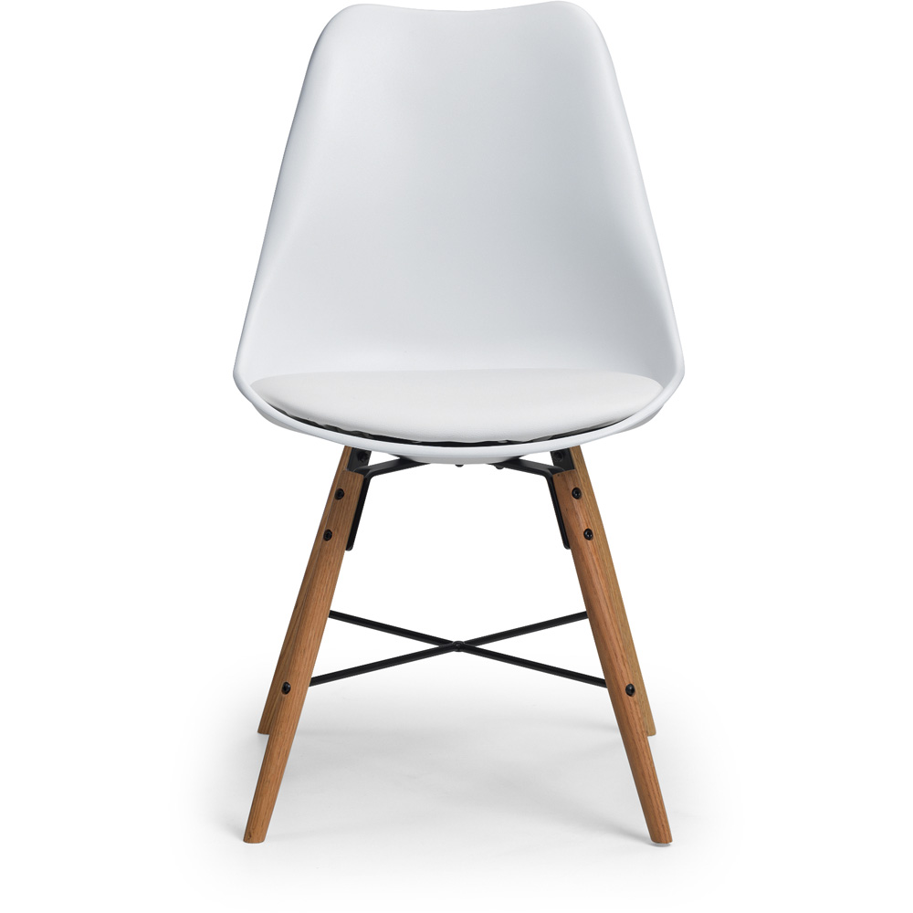Julian Bowen Kari Set of 2 White and Oak Dining Chair Image 4