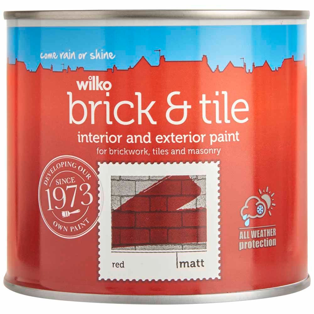 Wilko Brick & Tile Red Matt Paint 500ml Image 2