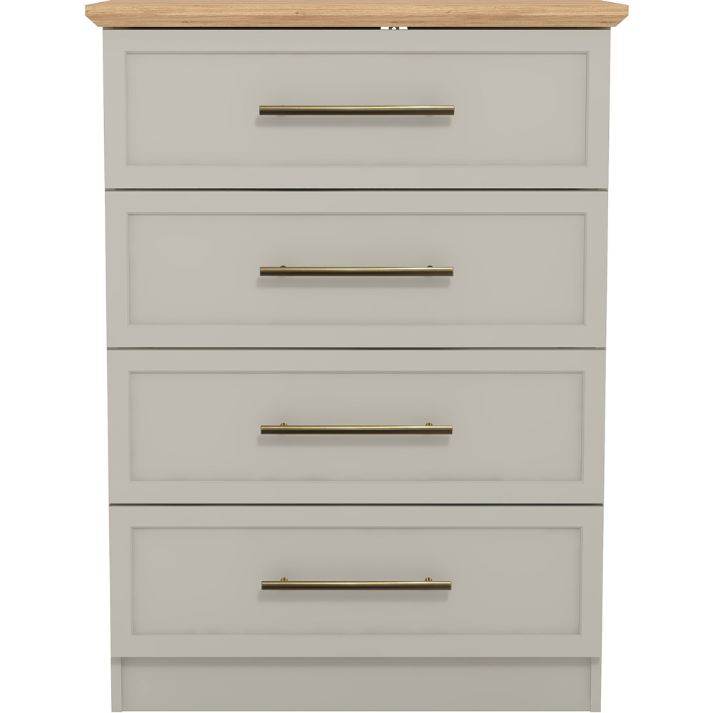 GFW Lyngford 4 Drawer Light Grey Chest of Drawers Image 3
