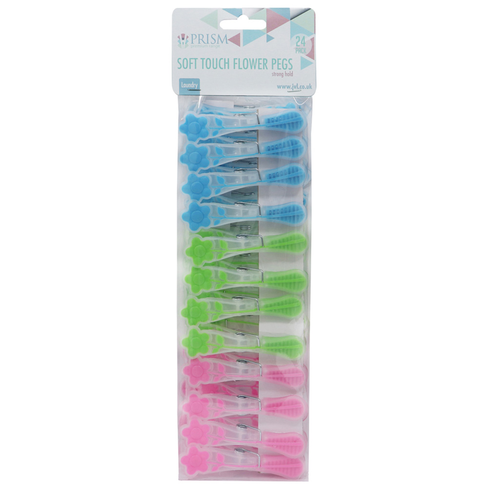 JVL Prism Assorted Soft Touch Flower Pegs with Bag 144 Pack Image 4