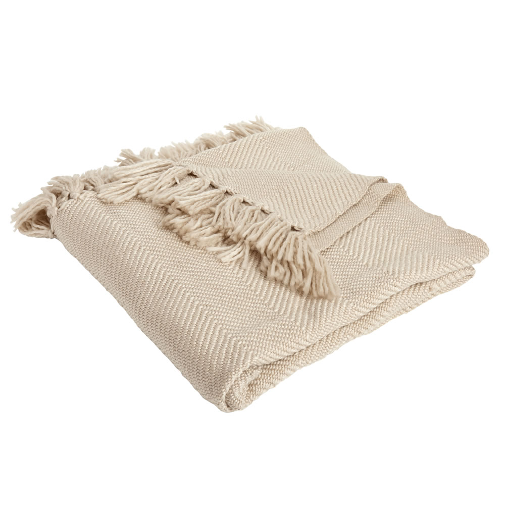 Wilko Stone Shimmer Knit Throw 150 x 180cm Image 1