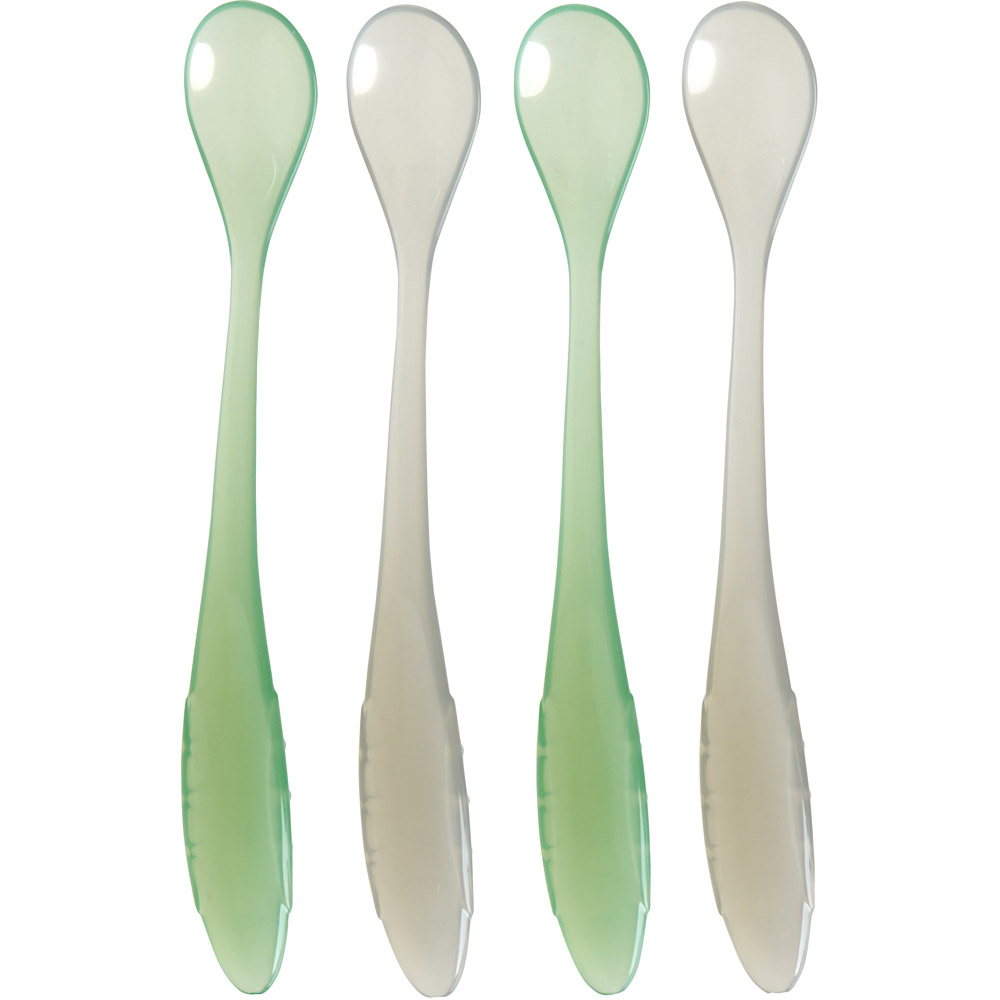 Wilko 4 Pack Long Handle Weaning Spoons Image 1