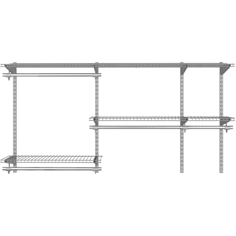 Costway Grey Adjustable Wall Mounted Closet Shelf Image 1