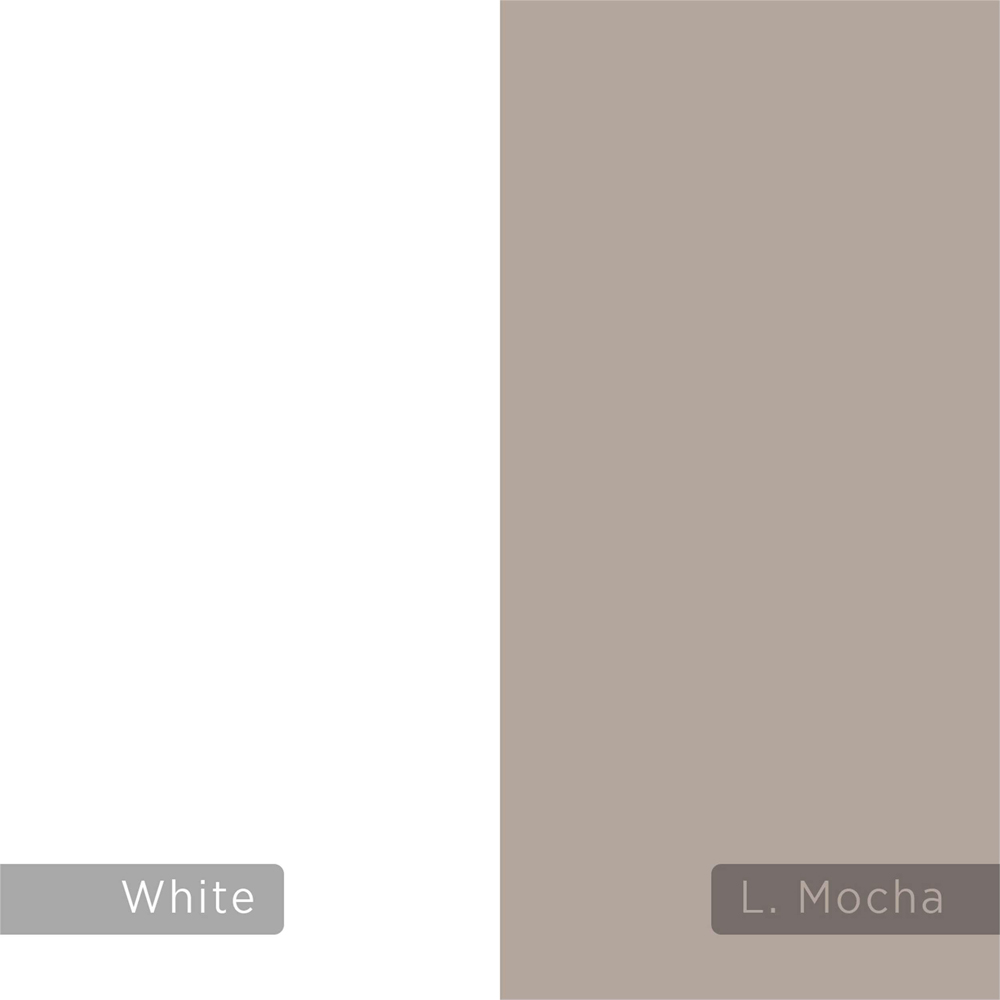 Decortie Piri 5 Shelf White and Mocha Grey Modern Tall Bookcase Image 3