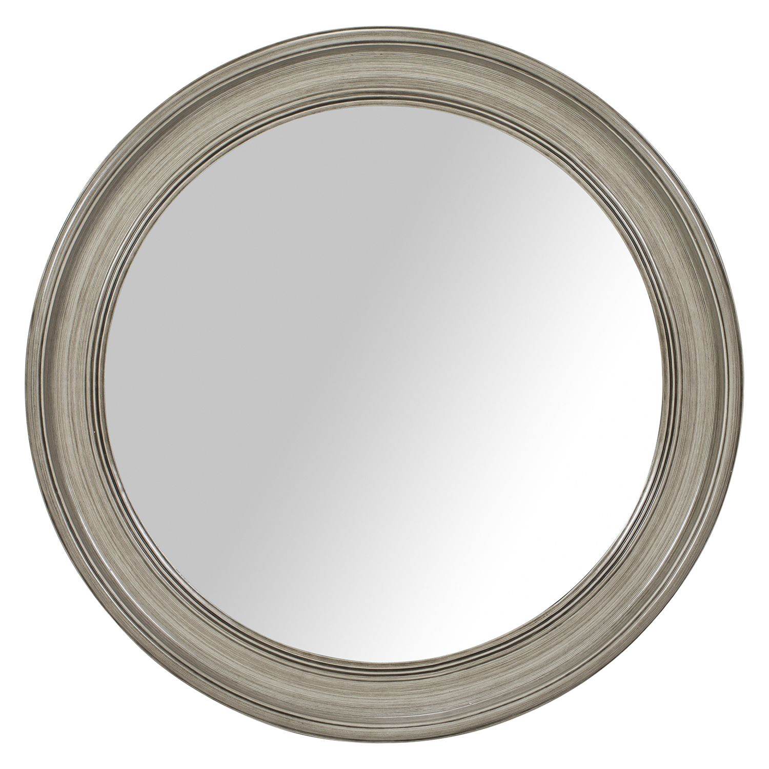 Washed Grey Bevelled Round Mirror 89cm Image